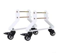 Electric Heater Mobile Pulley Bracket 2pcs Black | High-grade carbon steel, rust resistant, heavy load capacity, 360° swivel, brake wheel safety