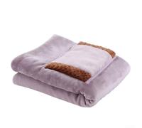 Electric Heating Blanket USB Powered Flannel Soft Warm Throw Constant Temperature Machine Washable Portable Lightweight 60X80cm Camel Purple For Home Office Travel(B)