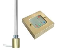 Electric Heating Element & Thermostatic Wall Controller for Bathroom Towel Rails Radiators Warmers - Brass Controller & Element - 600w
