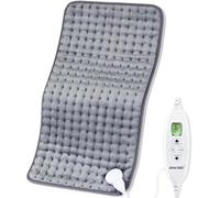 Electric Heating Pad,2025 Upgraded Dual Mode Controller (Manual and auto Off Mode),Multiple Safety protections, Comfortable Soft, Machine Washable (Silver Gray, 12" x 24")