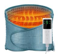 Electric Heating Pad for Back, 12'' x 50'' Heating Pad Wrap, Lumbar Warmer Pad for Waist Belly Leg, Fast Heating, 9 Temperature Settings, 4 Gears Timing, Overheating Protection, Coral Blue