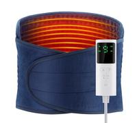 Electric Heating Pad for Back, 12'' x 50'' Heating Pad Wrap, Lumbar Warmer Pad for Waist Belly Leg, Fast Heating, 9 Temperature Settings, 4 Gears Timing, Overheating Protection, Navy Blue