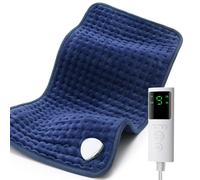 Electric Heating Pad for Back Pain Relief, 12"x50" Heat Padwith 10 Heating Levels and Auto Shut Off, Heated Hand Warmer, Arm Back Heating Pad for Period, Machine Washable- Navy Blue