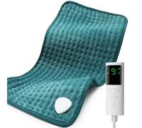 Electric Heating Pad for Back Pain Relief, 12"x50" Heat Padwith 10 Heating Levels and Auto Shut Off, Heated Hand Warmer, Arm Back Heating Pad for Period, Machine Washable-Blue