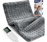 Electric Heating Pad for Back Pain Relief - Fast Heating 6 Temperature Settings 4 Timer Options, Large Soft Flannel Heat Pad for Cramps, Auto Shut Off, Washable Cover, Gifts for Women Mom