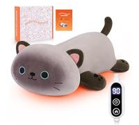 Electric Heating Pad for Period Cramps, Cuddly Siamese Cat Plush with a Hot Soft Belly USB Powered, Menstrual Heating Pad Neck Shoulder Pain Relief, Gift for Daughter Wife Period Heating Pad
