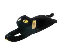 Electric Heating Pad for Period Pain Relief, 50 cm Long Cat Plush Body Toy, USB Powered Menstrual Heating Pad, Black Cat Stuffed Animal Soft Plush Electric Heat Pads for Women Kids Girls Mum (Black)