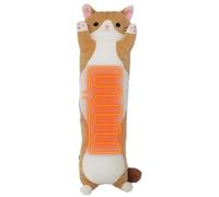 Electric Heating Pad for Period Pain Relief Heating Pad Cramps USB Powered Cuddly Soft Cat Plush Electric Heat Pad for Neck Shoulder Back Animal Heated Pad for Unisex Heat Pad Electric (Light Brown)