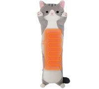 Electric Heating Pad for Period Pain Relief Heating Pad Cramps USB Powered Cuddly Soft Cat Plush Electric Heat Pad for Neck Shoulder Back Animal Heated Pad for Unisex Heat Pad Electric (Grey)