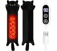 Electric Heating Pad for Period Pain Relief Heating Pad for Cramps Relief Cuddly Soft Black Cat Plush Portable Electric Heat Pad for Neck Shoulder Back Heated Pad for Unisex Heat Pad (Black)