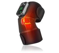 Electric Heating Support Belt with Vibration Massage - Knee Wrap Brace Support with 3 Settings Levels, Adjustable Fit & USB Rechargeable - Vibrating Pad for Home, Office & Travel