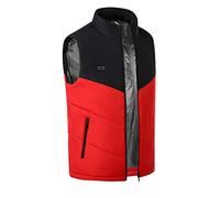 Electric Heating Vest for Cyclists with USB Port, Padded Outdoor Clothing with Heat Function, Versatile as a Warming Jacket for Men and Women, Ideal Equipment for Cool (Red, XXL)