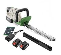 Electric Hedge Trimmer Cordless with 3900mAh Batteries and Charger, Handheld Bush Trimmer with 20'' Dual-Action Steel Blade for Home and Park Greening