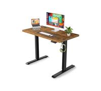 Electric Height Adjustable Desk 160x80 cm - Silent Ergonomic Standing Desk for Home Office, Study, and Gaming - Noise-Free Motor for Back & Neck Health (Brown, 140x60)