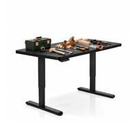 Electric Height-Adjustable Workbench, Single-Motor Workshop Workstation for Assembly & Home Hobby Tasks, 27.6-47.2in Height Range, 165LBS Load Capacity (Black, L160cm × W60cm)