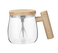 Electric High Speed Mixing Cup 400ml 7000 Rpm Self Stirring Coffee Mug Glass Mixing Coffee Mug High Borosilicate Glass Waterproof Self Stirring Cup for Milk Protein Powder (Battery Not Included)