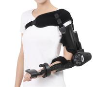 Electric Hinged Elbow Brace Arm Exerciser for Daily Joint Mobility Support Automatic Forearm Bracket with 110 Degree Flexion Timer Smart Button Control Adjustable Compression Tool(Left)