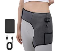 Electric Hip Heat Pad - Cordless Hip Heating Pad for Sciatica Relief with 5000mAh Power Bank, 3 Temperature Controls and 6 Vibration Modes, Electric Heating Pad for Hip Pain in Men & Women