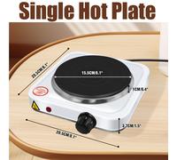 Double Single Electric Hot Plate Portable Table Top Cooker Hob 1000W/1500W Stove