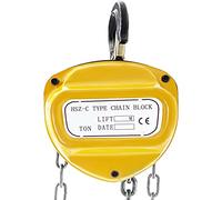 Electric Hoist, 0.5/1/2T Chain Hoist Anti-Rust Manual Block 10FT/3m 20FT/6m with Two Hooks for Lifting Pulling Dragging Construction(1 Ton 6M)