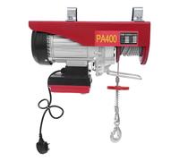 Electric Hoist 200/400kg Electric Cable Winch With Cable Remote Control & 12m Steel Wire Class B Insulated Level Overhead Lifting Machine For Garage Warehouses (400kg Red)