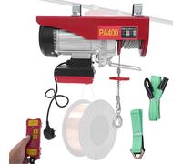 Electric Hoist, Electric Winch with Wireless Remote Control & Two Slings & Hooks, 12m IP40 Electric Hoist Lift for Garage,Warehouses, 250-800kg Load Capacity