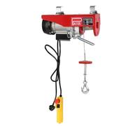 Electric Hoist Lift 100kg/220lbs Double Cable Overhead Electric Hoist 220V Electric Winch for Garage, Warehouses, Factories Lifting with Wired Remote Control Emergency Stop Switch
