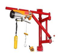 Electric Hoist with Wall C Bracket, 850W, 200kg Capacity, 20m Lift, Double Rotating Folding Arm, 110V/220V Micro Shelf for Home Use, Heavy-Duty Lifting Solution