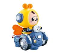 Electric Honey Bee Car, Cartoon Kids, Automatic Music Toy Vehicle, LED Light Driving Toy, Battery-Powered Children’s Car for Birthday Gift Fun Outdoor Playground Entertainment Adventures
