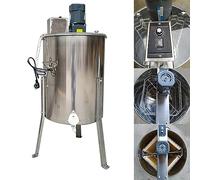 Electric Honey Extractor 140W Vertical Motor Stainless Steel Beekeeping Centrifuge with Transparent Lid Adjustable Stand for 2/3/4 Frame Deep Hive Boxes Efficient Harvesting Tool