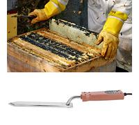 Electric Honey Uncapping Knife, Durable Stainless Steel Electric Honey Extractor Adjustable Temperature Control Honey Scraper Portable Beeswax Heating Cutter for Honey Combs (UK Plug 220V)