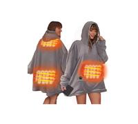 Electric Hoodie Blanket Ultra Plush Wearable Sherpa Oversize Sienna Charcoal One Size