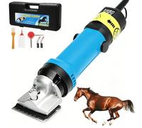 Electric Horse Clipper, 690W Livestock Shears with 6-Speed Adjust & Adjust Blade Tension, No-Load Speed 2400R/min Slice Diameter 77mm Professional Equine Trimmer for Horse Sheep Cattle Blue