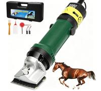 Electric Horse Clipper, 690W Livestock Shears with 6-Speed Adjust & Adjust Blade Tension, No-Load Speed 2400R/min Slice Diameter 77mm Professional Equine Trimmer for Horse Sheep Cattle Green