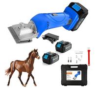 Electric Horse Clippers, 2500r/min Cordless Equine Shears with 2 Batteries, 6-Speed Adjustable, Detachable Blade, Professional Horse Hair Equine Trimmer for Pet, Livestock