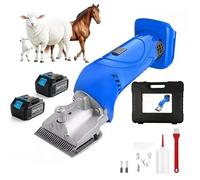 Electric Horse Clippers, 2500Rpm Cordless Equine Shears with 2 * 4.8Ah Batteries, 6-Speed Adjustable, Professional Horse Hair Equine Trimmer for Livestock Coats