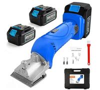 Electric Horse Clippers Cordless, Electric Equine Shears with 2 Batteries, 6-speed Adjustable, Detachable Blade, 2500r/min Professional Horse Hair Equine Trimmer for Pet, Livestock Coats