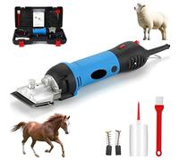 Electric Horse Clippers with 6 Speeds Adjustable 690W Low Vibration Equine Shears Professional Hair Grooming Trimmer Lightweight for Pet & Livestock Coats red