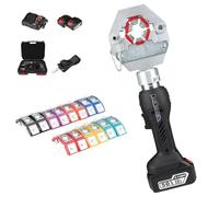 Electric Hose Crimper Tool Kit, 35KN, 15mm for Automotive Air Conditioning, Crimp Range: 3/8-7/8, Includes 7 Dies for Hose and A/C Fittings