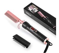 Electric Hot Comb, Hair Straightener Hot Comb for Wigs, Afro Hair & Beard, Portable Ceramic Beard Straightener Brush with 120-230℃ LCD Display Anti-Scald Pressing Combs,Temperature Adjustable
