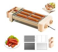 Electric Hot Dog Roller Machine, Sausage Grill Cooker with Adjustable Temperature 120-250°C for Hot Dogs, Breakfast Sausages, Rolls, and Egg Rolls