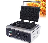 Electric Hot Dog Waffle Maker with Nonstick Surface, 1550W Power, 50-300℃ Temperature Control, 5-Minute Timer for Easy Cooking of French Muffins and Cheese Sticks