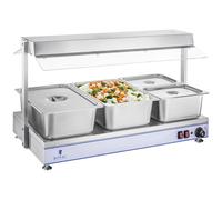 Electric Hot Plate 3 Halogen Lamps 1,550 W - Warming Trays by Royal Catering Silver