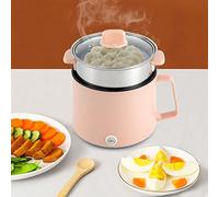 Electric Hot Pot, 1.7L Mini Electric Cooker With Nonstick Coating, Portable Multi-Function Travel Cooker,A Dual Power Setting (300W & 600W),For Steam, Boil, Roast (Pink)