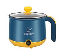 Electric Hot Pot, 1.8L Ramen Noodles Cooker, 2 Gear Mini Hot Pot Cooker, Dry Protection, College Dorm Room Essentials, Heating Boil Rapid, for Ramen Soup Porridge Pasta Egg (Blue Without Steam Rack)