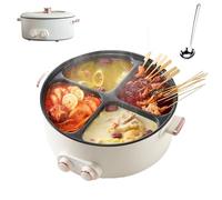 Electric Hot Pot 2000W, 6L Multi-Functional Cooker with Adjustable Temp Control, Non-Stick Shabu Shabu Hotpot for Family Parties (2-6 People)