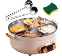Electric Hot Pot 7L Non-Stick Multifunctional Stew Pot with Independent Temperature Control