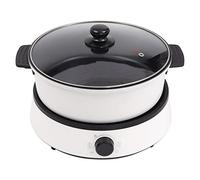 Electric Hot Pot Cooker, 1350W Multi-Power Control Electric Shabu Shabu Hot Pot, 4L Electric Non-Stick Hot Pot with Tempered Glass, for 1-5 People