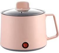 Electric Hot Pot, Mini Electric Cooker 1.7L Noodles Pot Multi-Functional Electric Cooker for Soup Porridge Dumplings Eggs Pasta Steam with Over-Heating Boil Dry Protection (Pink Steamer)