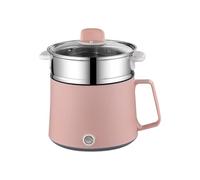 Electric Hot Pot, Mini Multi-Function Rice Cooker, 1.5L/1.7L Rapid Noodles Cooker, Mini Stock Pot Non-Stick for Soup, Ramen, Pasta, Egg, Dumplings, with Over-Heating Boil Dry Protection(1.7L Pink)